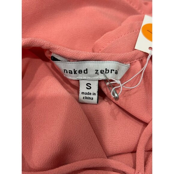 Naked Zebra Pink Crochet Lace V Neck Spaghetti Strap Tank Top Sz Small - Picture 5 of 9